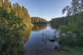 Place for swimming in the lake