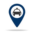 place of taxi in blue map pin icon. Element of map point for mobile concept and web apps. Icon for website design and development,