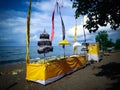 The Place To Put Pratima Symbol Of God On The Beach After Melasti Ceremony The Day Before Nyepi On The Beach