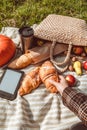 place to read book picnic at river beach Royalty Free Stock Photo