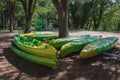 Place to rent kayaks along the river. Royalty Free Stock Photo