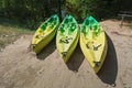 Place to rent kayaks along the river. Royalty Free Stock Photo