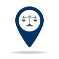 place of trial in blue map pin icon. Element of map point for mobile concept and web apps. Icon for website design and development