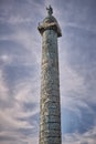 Place Vendome Paris. obelisk in a cloudy day.