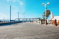 Place for walking on the Mediterranean coast in the town of Nahariya. Royalty Free Stock Photo