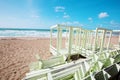 Place for walking on the Mediterranean coast in the town of Nahariya. Royalty Free Stock Photo