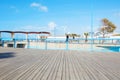 Place for walking on the Mediterranean coast in the town of Nahariya. Royalty Free Stock Photo