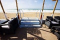 Place for walking on the Mediterranean coast in the town of Nahariya. Royalty Free Stock Photo