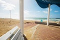 Place for walking on the Mediterranean coast in the town of Nahariya. Royalty Free Stock Photo