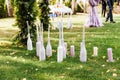 Place for wedding ceremony on grass