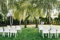 Place for wedding ceremony on grass