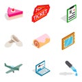 Place of work icons set, isometric style Royalty Free Stock Photo