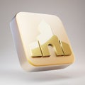 Place of Worship icon. Golden Place of Worship symbol on matte gold plate