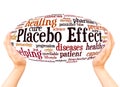 Placebo Effect word cloud hand sphere concept