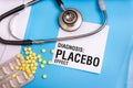Placebo effect words written on medical blue folder Royalty Free Stock Photo