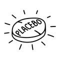 Placebo medicine pill. Medicine and health concept. Illustration in doodle style, thin line. Vector