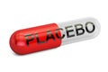 Placebo pill capsule, 3D rendering