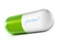 Placebo pill isolated on white background. 3D illustration