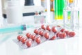 Placebo pills and injection Royalty Free Stock Photo