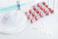 Placebo pills and injection Royalty Free Stock Photo