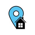 Placeholder flat symbol or location vector icon Royalty Free Stock Photo