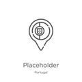 placeholder icon vector from portugal collection. Thin line placeholder outline icon vector illustration. Outline, thin line Royalty Free Stock Photo