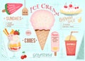 Placemat Ice Cream Royalty Free Stock Photo