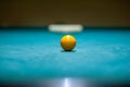 Placement of balls on a billiard table, preparation for a strike. Billiards club