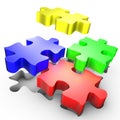 The placement of colored pieces of puzzle Royalty Free Stock Photo