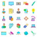 Placement icons set, cartoon style Royalty Free Stock Photo