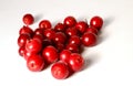 Placer of fresh ripe cranberries or cowberries on white Royalty Free Stock Photo