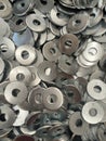 placer of iron bolts, construction fasteners, industrial background