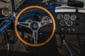 Cabin of a classic rare American muscle car Ford Shelby Cobra 427 in California