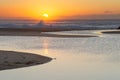 A placid early morning sunrise at Baggies Beach near Durban, South Africa Royalty Free Stock Photo