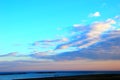 Placid sky with rising clouds over the sea in Cupra Marittima