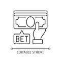 Placing bet linear icon Royalty Free Stock Photo