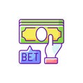 Placing bet RGB color icon Royalty Free Stock Photo