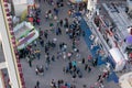 Plaerrer, Augsburg Germany, APRIL 22, 2019: view out of the ferris wheel over the Augsburger Plaerrer. Swabia biggest funfair Royalty Free Stock Photo