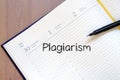 Plagiarism write on notebook