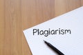 Plagiarism write on notebook