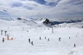 Plagne Centre, Winter landscape in the ski resort of La Plagne, France