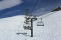 Plagne Centre, Winter landscape in the ski resort of La Plagne, France