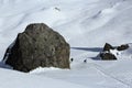 Plagne Centre, Winter landscape in the ski resort of La Plagne, France