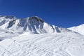 Plagne Centre, Winter landscape in the ski resort of La Plagne, France