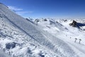 Plagne Centre, Winter landscape in the ski resort of La Plagne, France