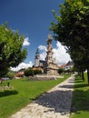 Plague Column and castle in Kremnica