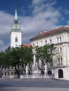 Plague column and cathedral in Bratislava