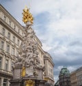 Plague Column at Graben Street - monument inaugurated in 1694 and designed by various artists - Vienna, Austria