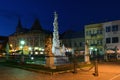 Plague column at Main street in KoÃÂ¡ice at night