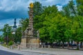 Plague column in Polna, Czech republic Royalty Free Stock Photo